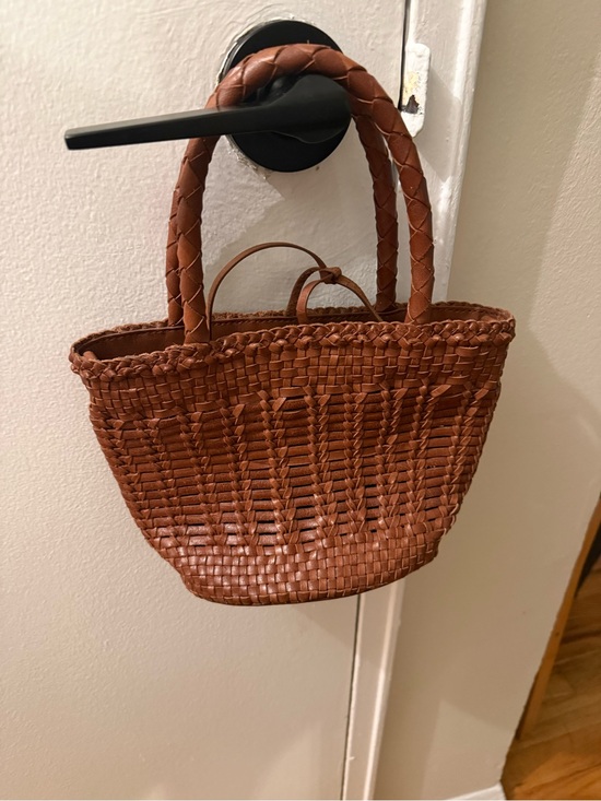 J. Crew Handbags - JCrew Woven Leather Tote Bag in Brown